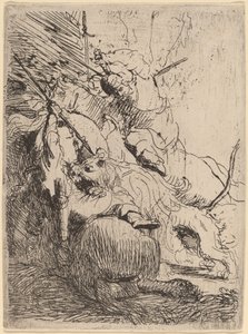 A kis oroszlánvadászat (egy oroszlánnal) alkotó: Rembrandt van Rijn