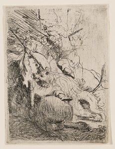 A kis oroszlánvadászat (egy oroszlánnal) alkotó: Rembrandt van Rijn