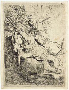 A kis oroszlánvadászat (egy oroszlánnal) alkotó: Rembrandt van Rijn