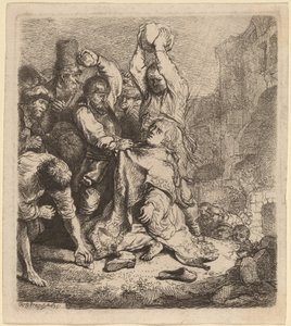 Szent István megkövezése alkotó: Rembrandt van Rijn