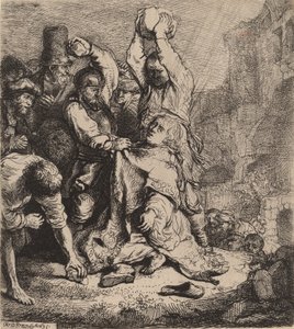 Szent István megkövezése, 1635. alkotó: Rembrandt van Rijn