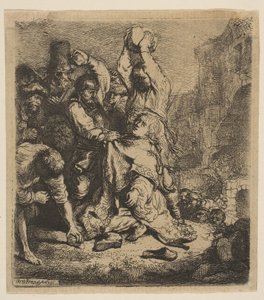 Szent István megkövezése, 1635. alkotó: Rembrandt van Rijn