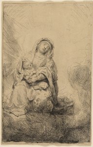 A Szűz és a Gyermek a felhőkben alkotó: Rembrandt van Rijn