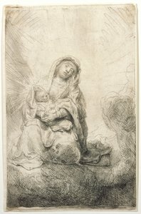 A Szűz és a Gyermek a felhők között alkotó: Rembrandt van Rijn