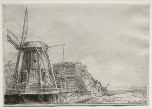 A szélmalom, 1641. alkotó: Rembrandt van Rijn