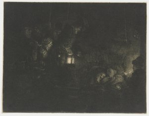 A pásztorok imádata: éjszakai darab alkotó: Rembrandt van Rijn