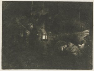 A pásztorok imádata: éjszakai darab alkotó: Rembrandt van Rijn