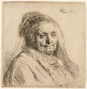 A művész anyja, feje és mellszobra, 1628. alkotó: Rembrandt van Rijn