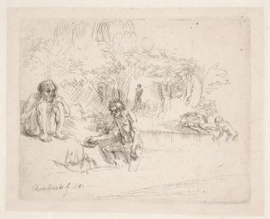 A fürdőzők alkotó: Rembrandt van Rijn