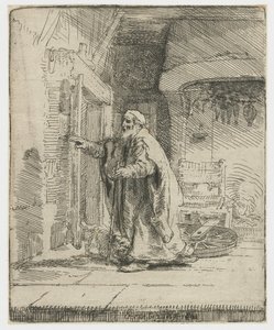 Tobit vaksága: a nagyobb tányér alkotó: Rembrandt van Rijn