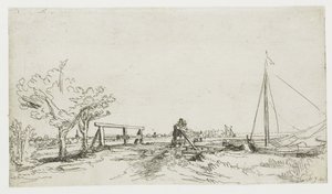 A híd Klein Kostverlorennél az Amstelen alkotó: Rembrandt van Rijn