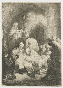A körülmetélés: kis tányér alkotó: Rembrandt van Rijn