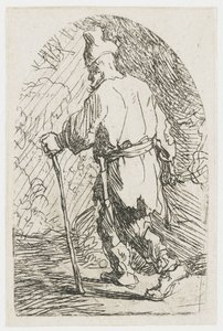 A menekülés Egyiptomba: vázlat: Szent József alkotó: Rembrandt van Rijn