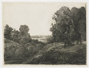 A menekülés Egyiptomba: átdolgozott metszet Seghers művéből alkotó: Rembrandt van Rijn