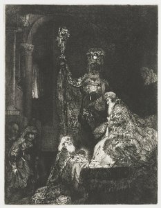 A bemutató a templomban sötét módon alkotó: Rembrandt van Rijn