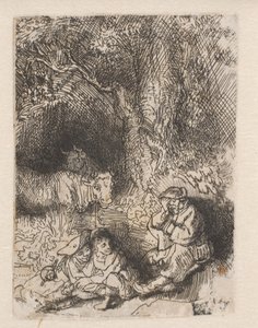 Az alvó pásztor alkotó: Rembrandt van Rijn