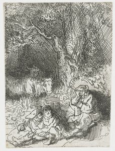 Az alvó pásztor alkotó: Rembrandt van Rijn
