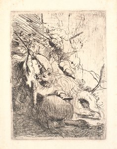 A kis oroszlánvadászat (egy oroszlánnal) alkotó: Rembrandt van Rijn