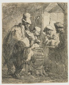 A vándorzenészek alkotó: Rembrandt van Rijn