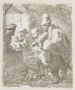 A vándorzenészek alkotó: Rembrandt van Rijn