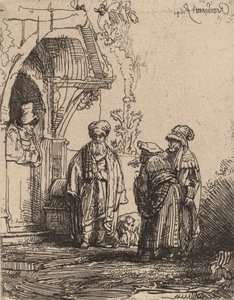Három keleti alak: Jákob és Lábán, 1641. alkotó: Rembrandt van Rijn