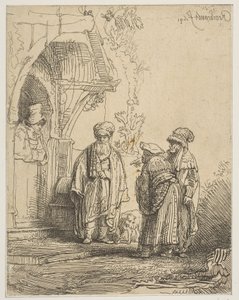 Három keleti alak: Jákob és Lábán, 1641. alkotó: Rembrandt van Rijn