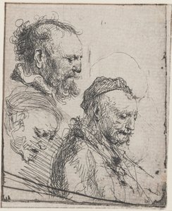 Három tanulmány idős férfiak fejéről alkotó: Rembrandt van Rijn