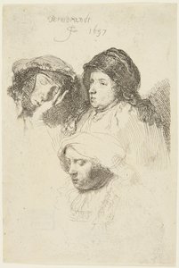 Három női fej alkotó: Rembrandt van Rijn