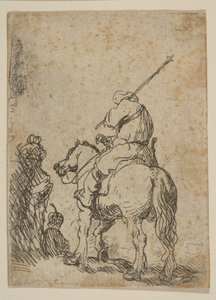 Turbános katona lóháton, kb. 1629. alkotó: Rembrandt van Rijn