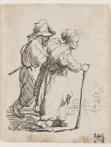 Két csavargó, egy férfi és egy nő alkotó: Rembrandt van Rijn