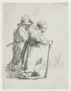 Két csavargó, egy férfi és egy nő alkotó: Rembrandt van Rijn