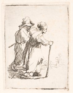 Két csavargó, egy férfi és egy nő alkotó: Rembrandt van Rijn