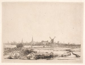 Kilátás Amszterdam felé alkotó: Rembrandt van Rijn