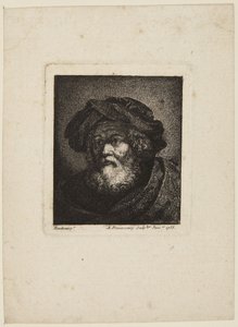Idős férfi sapkában alkotó: Rembrandt van Rijn
