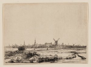 Amszterdam kilátása a Kadijkból alkotó: Rembrandt van Rijn