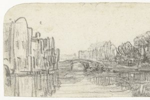Kilátás a Nieuwezijds Voorburgwalra alkotó: Rembrandt van Rijn