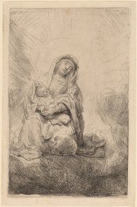 Szűz és gyermek a felhőkben alkotó: Rembrandt van Rijn