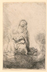 Szűz és gyermek a felhőkben alkotó: Rembrandt van Rijn