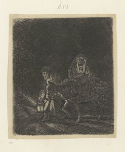 Repülés Egyiptomba: Night Piece Recueil de quatre-vingt-cinq estampes originales (sorozat címe) alkotó: Rembrandt van Rijn