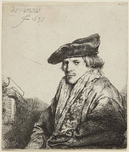 Sapkás fiatal férfi alkotó: Rembrandt van Rijn