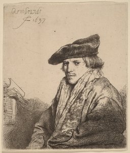 Bársonyos sapkás fiatalember (Petrus Sylvius) alkotó: Rembrandt van Rijn
