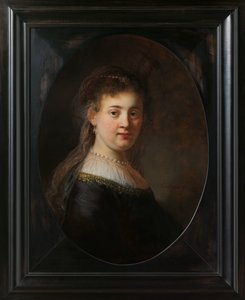 Fiatal nő fantasy jelmezben alkotó: Rembrandt van Rijn