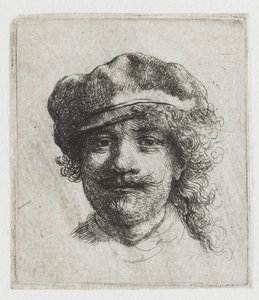 Önarckép barettel alkotó: Rembrandt van Rijn