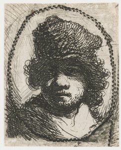 Önarckép szőrme sapkával alkotó: Rembrandt van Rijn