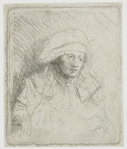 Beteg nő fehér fejkendővel (Saskia) alkotó: Rembrandt van Rijn