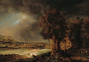 Táj az irgalmas szamaritánussal alkotó: Rembrandts skole