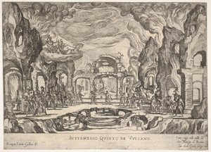 Ötödik közjáték: Vulcan Intermedio quinto di Volcano, a Seven Interludes... sorozatból, 1608. alkotó: Remigio Cantagallina