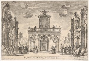 Első közjáték: a hírnevek palotája Köztes hatodik: a hírességek palotája, az S ... sorozatból, 1608. alkotó: Remigio Cantagallina