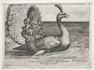 Haditengerészeti harc képviselve az Arno folyón Firenzében, Cosimo di Medici házasságáért, 1608.