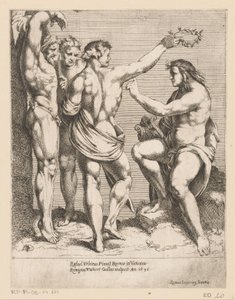 Apollo és Marsyas Raphael kompozíciói nyomán készült nyomatok (sorozat címe) alkotó: Remy Vuibert